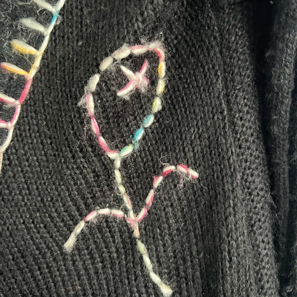 Sioni Woman’s Cardigan Mohair Wool Blend Embroidered size Large - Picture 5 of 12